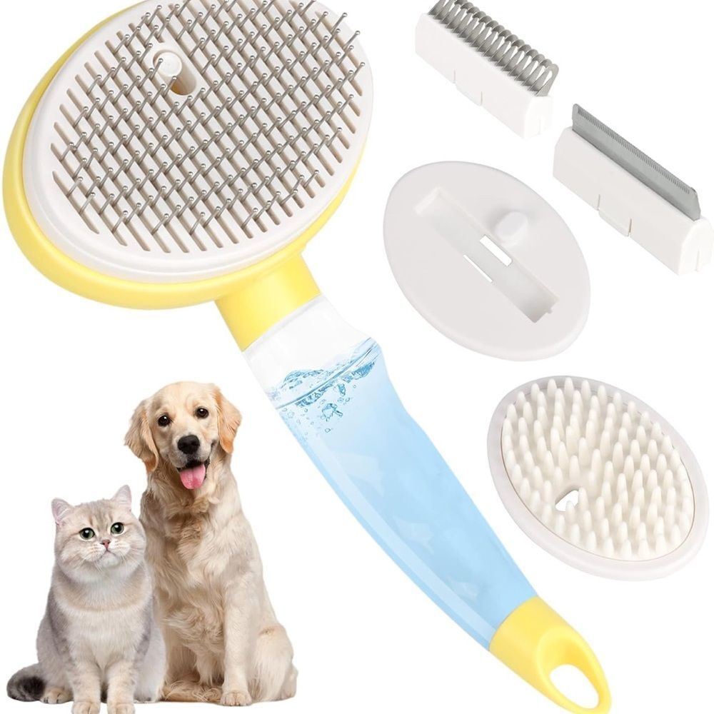 Dog Steam Grooming Brush and Metal Comb Combo